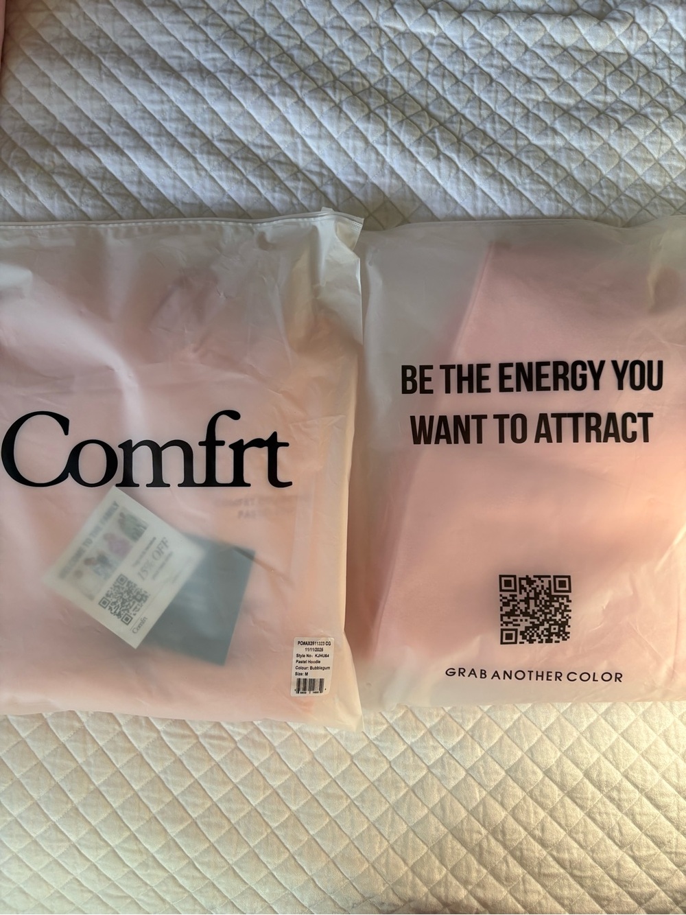 Comfrt - Pastel Hoodie with Kangaroo Pocket and Pant set - Bubblegum-Medium - Picture 8 of 10